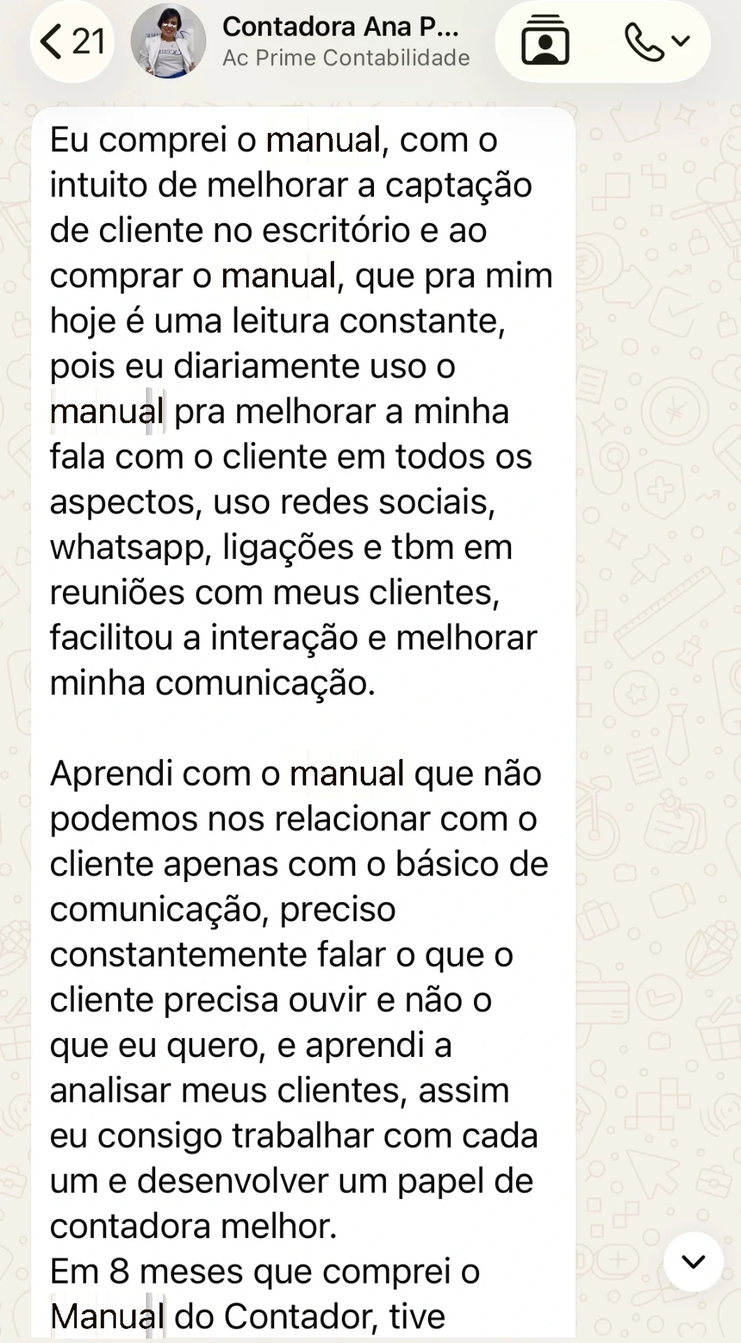 Depoimento Ana P. — uso diário do manual